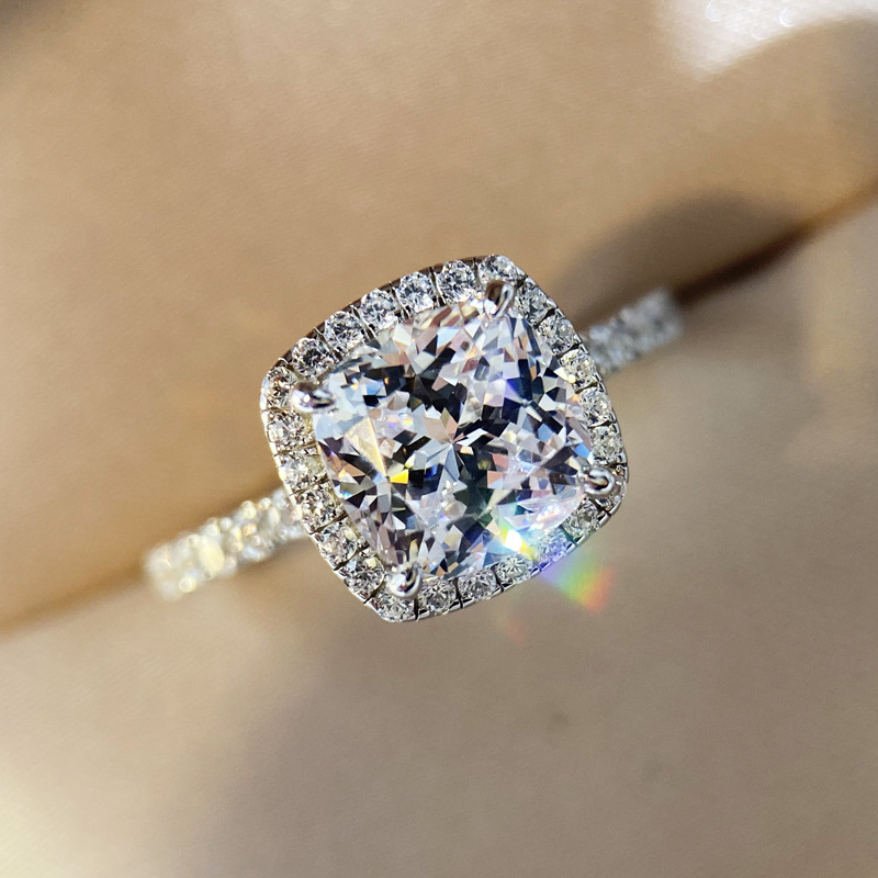 Bague Carrée Diamant Simulé — Élégance Japonaise - image 5