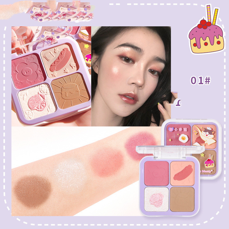 Blush Highlighting Repairing All in one Disc Pearlescent Brightening Clavicle Natural Three dimensional 3Color - Shop at LoveMi