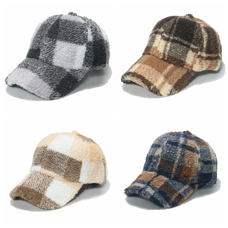 Lamb Wool Classic Plaid Baseball Hap