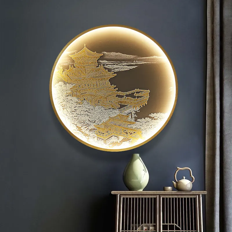 Three Dimensional Relief Entryway Decorative Painting Lamp