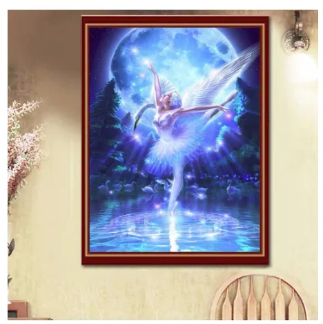 Diy Diamond Painting Bead Embroidery Dance Fairy Cross Stitch Set Diamond Inlaid Embroidery Home Decoration Art Round Shape - Shop at LoveMi