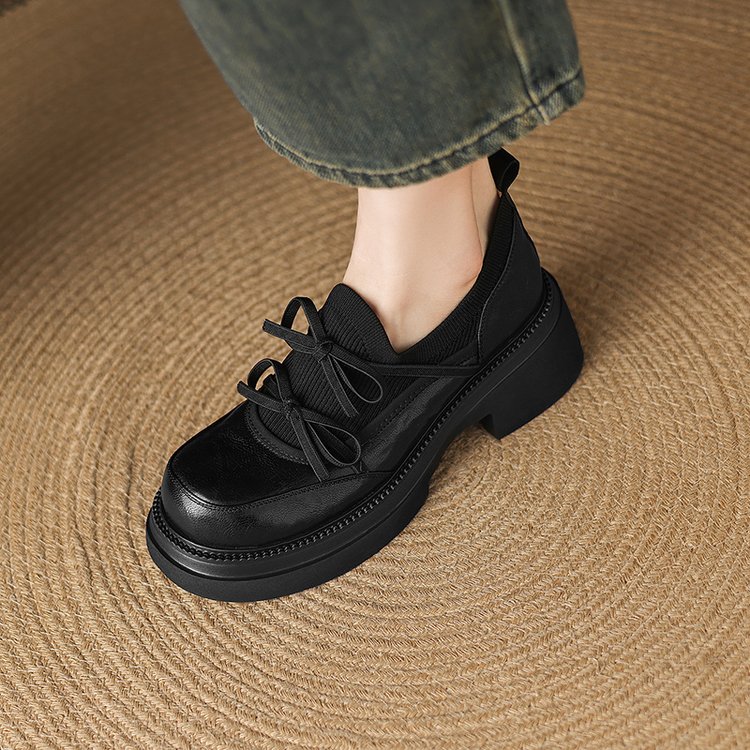Bow Knitted Platform Loafers, picture 3 of 3