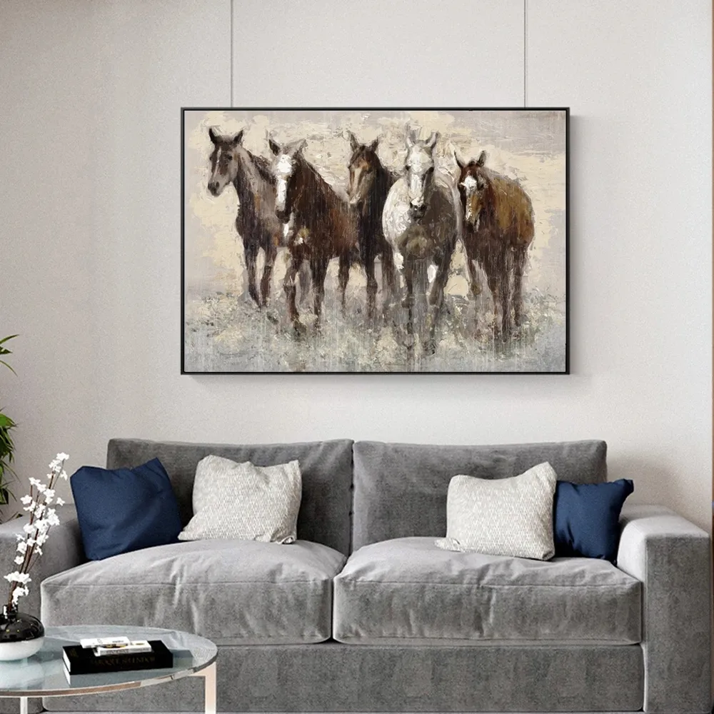 Abstract Horse Canvas Picture Wall Art Print Poster – image 2