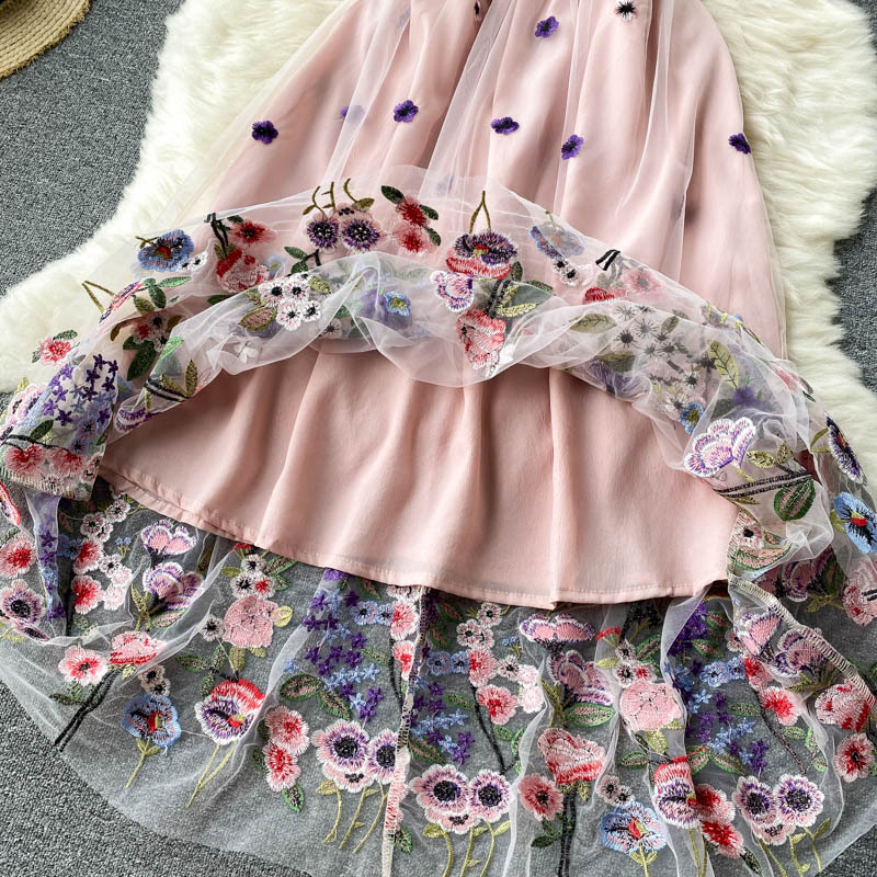Embroidered High-Waist Midi Dress, picture 5 of 5