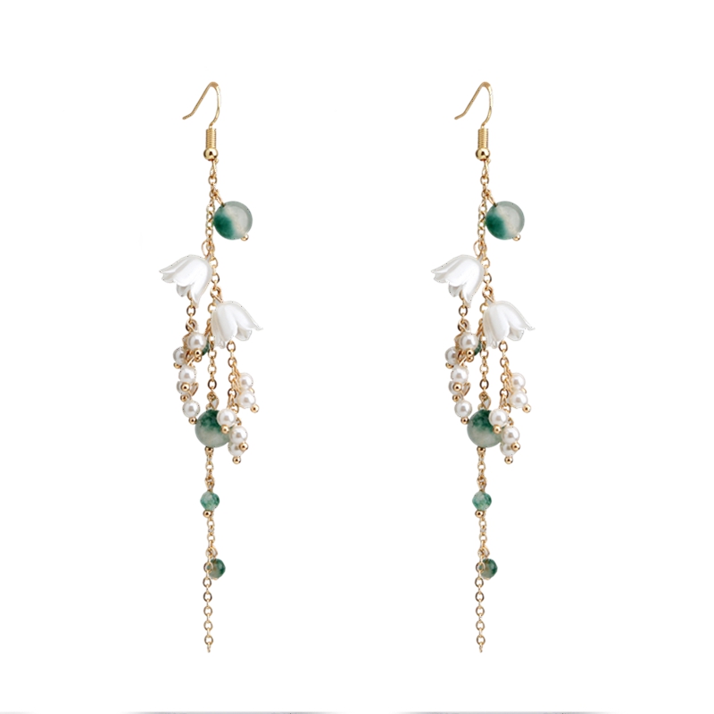 Title 1, Colored Ancient Wind Chime Orchid Earrings Fema...