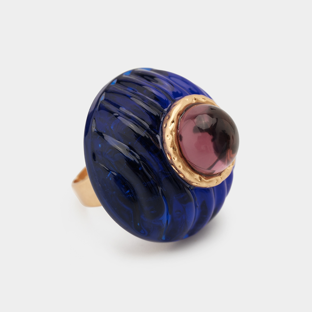 Title 3, Damenmode Lucite Ring mit simplen, kontrastreic...