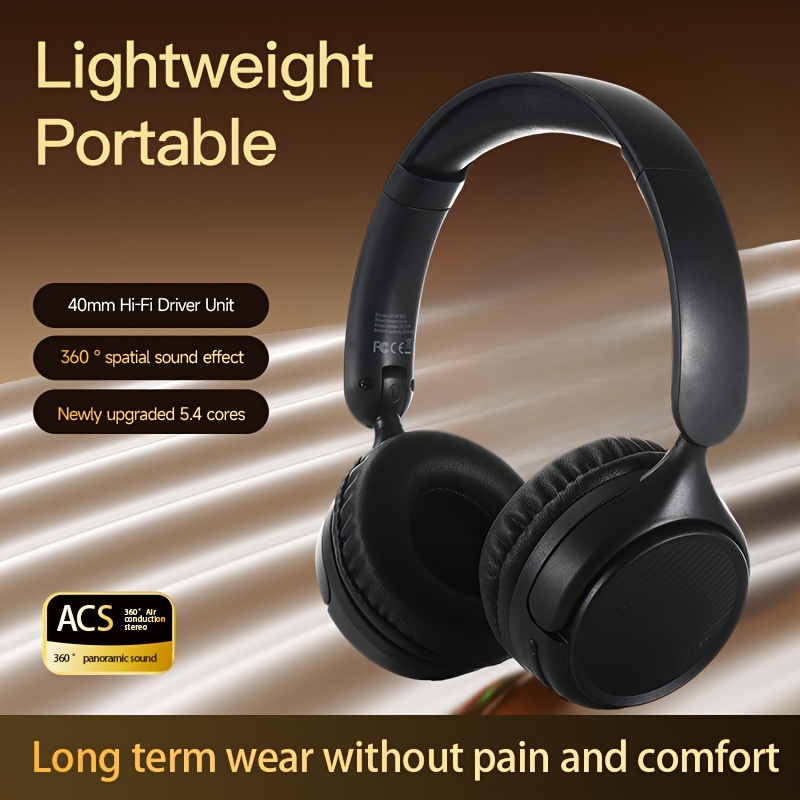 New Retro Wireless Over-ear Wireless Headphones With Microphone, High-quality Gaming Headphones, 30-hour Playback Time, Memory Foam Ear Cups, Button Control, Extendable And Adjustable, Suitable For Tr