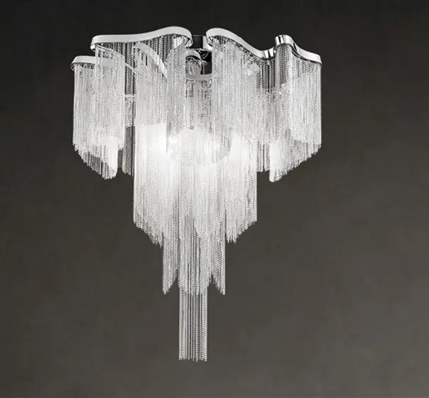 Nordic Light Luxury Tassel Aluminum Chain Living
