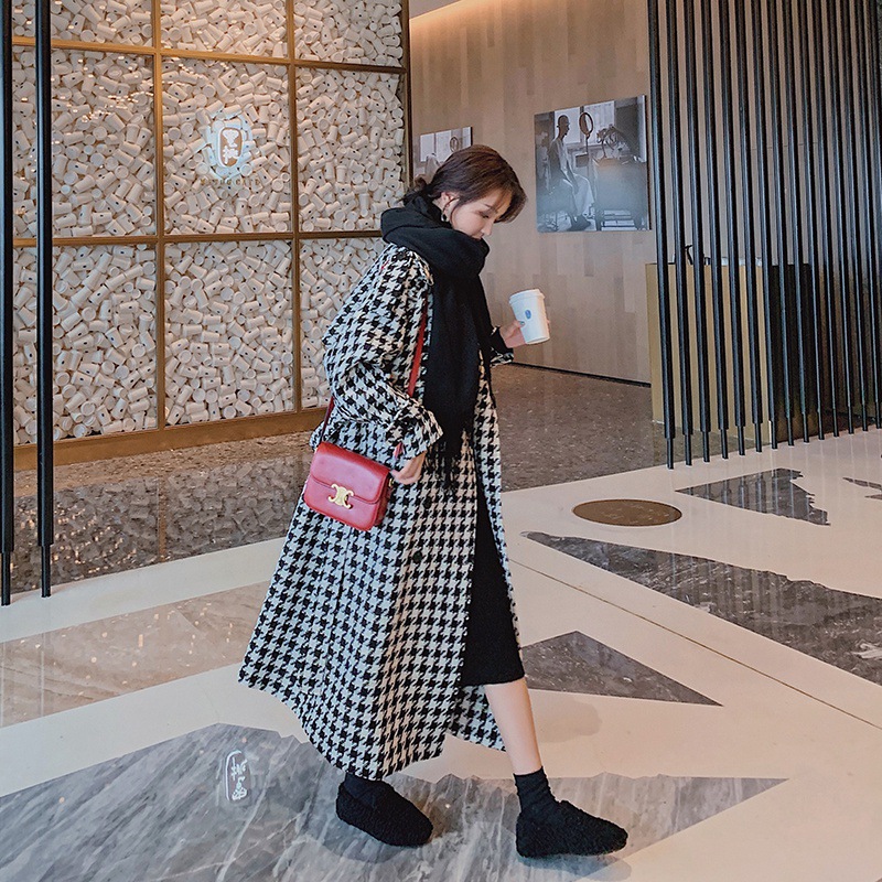 Women's Mid-length Quilted Padded Woolen Coat