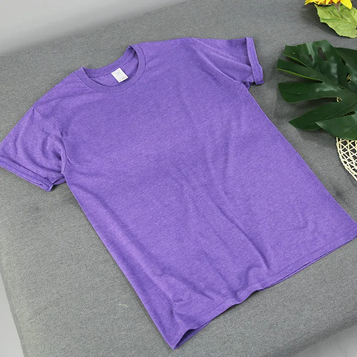 Solid Color Solid Color Bottoming Cotton Short-sleeved - Violet