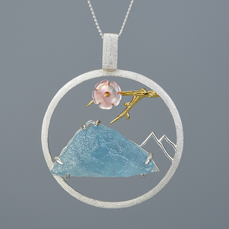 Bird Language Floral Pendant