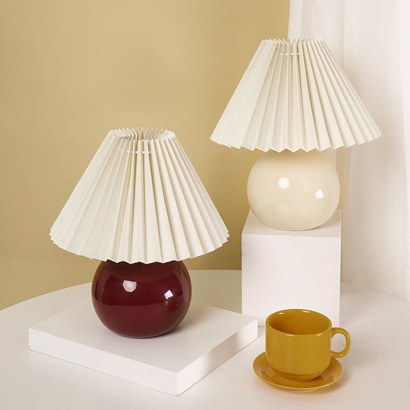 Ceramic Pleated Table Lamp, picture 2 of 3