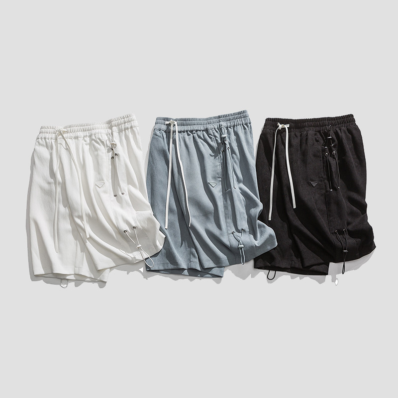 Japanese Men's Overalls Shorts Tide Brand Summer Thin Casual Five-point Pants Loose Straight-leg Pants