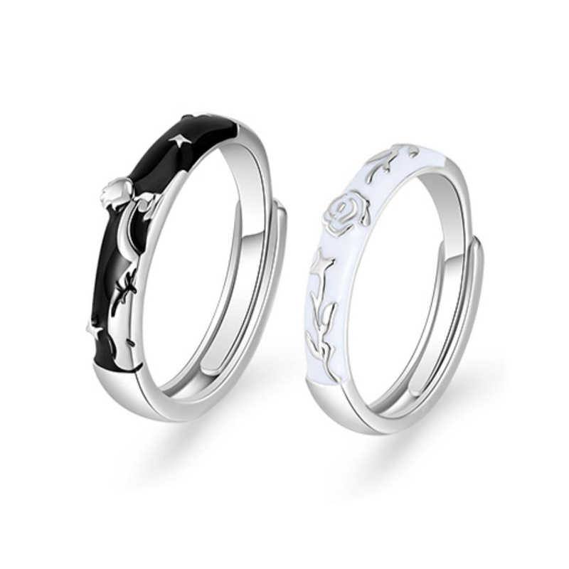 Prince And Rose Couple Ring Fashion Simple Cartoon Ring
