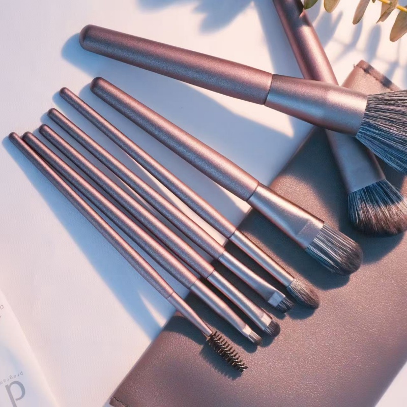 Makeup Brushes Set With Bag 8 Pcs Contour Blush Blending Eyeshadow Concealer Brow Brushes Ideal For Travel And Gifts Travel Friendly Perfect Gift 3