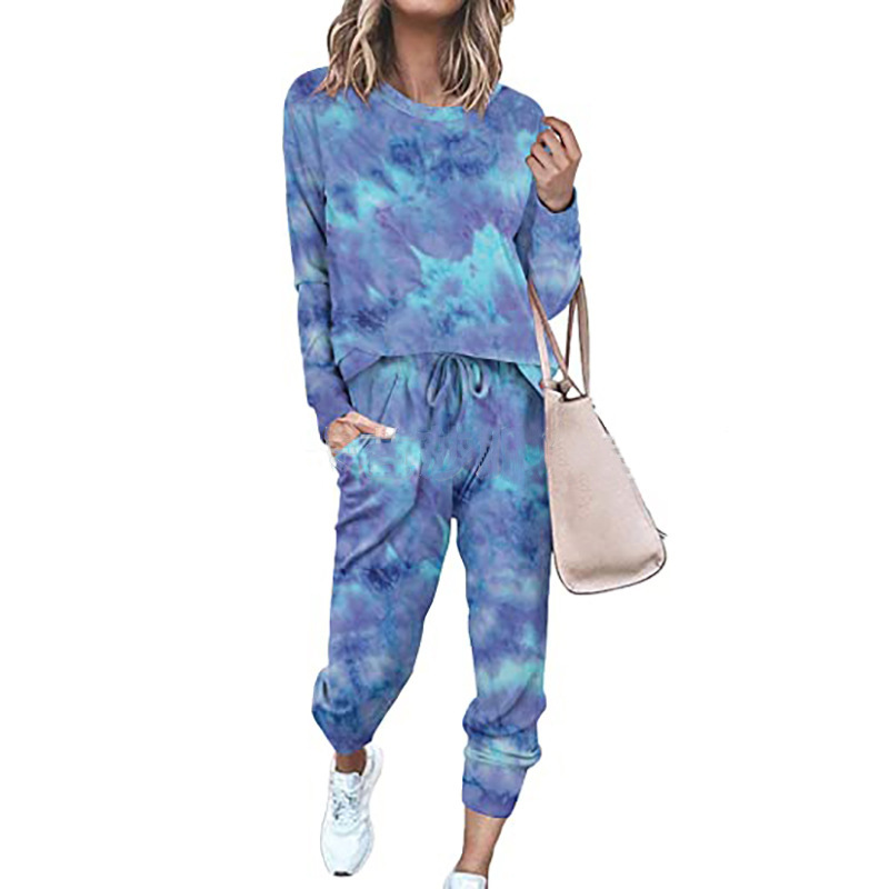 Fashion Printed Tie-dye Casual Women's Suit