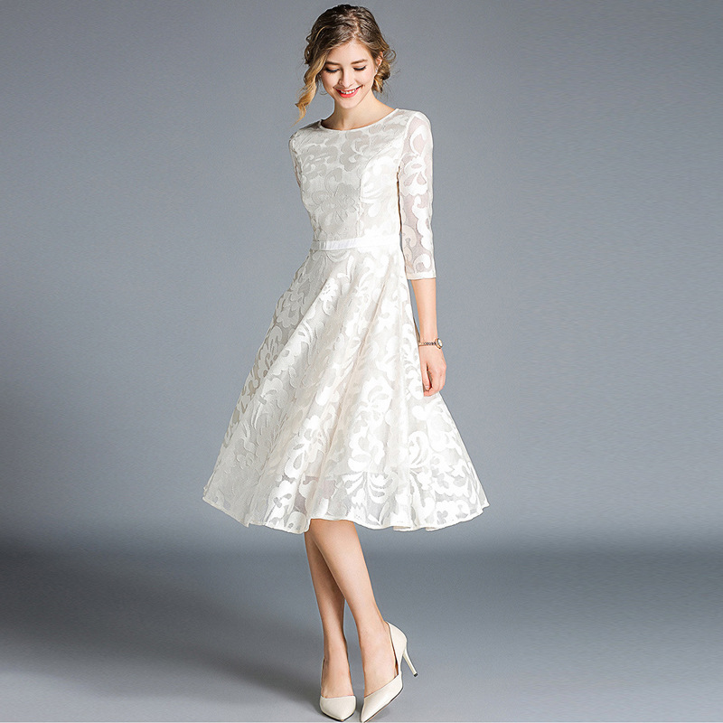 Lace Swing Midi Dress, picture 7 of 8