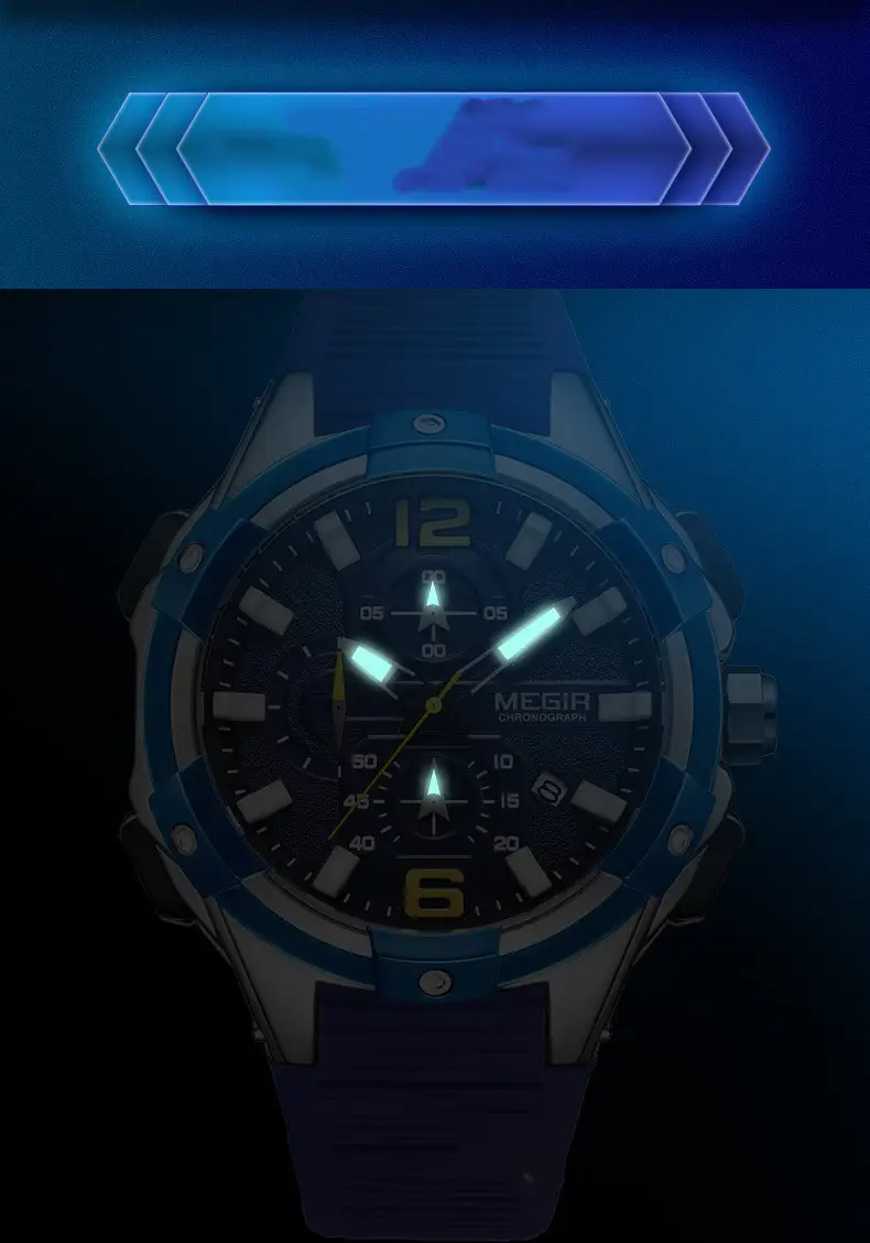 Large Dial Multi-function Calendar Waterproof Silicone Sports Watch