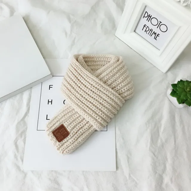 Korean Student Harajuku Knitted Small Scarf Beige - Shop at LoveMi