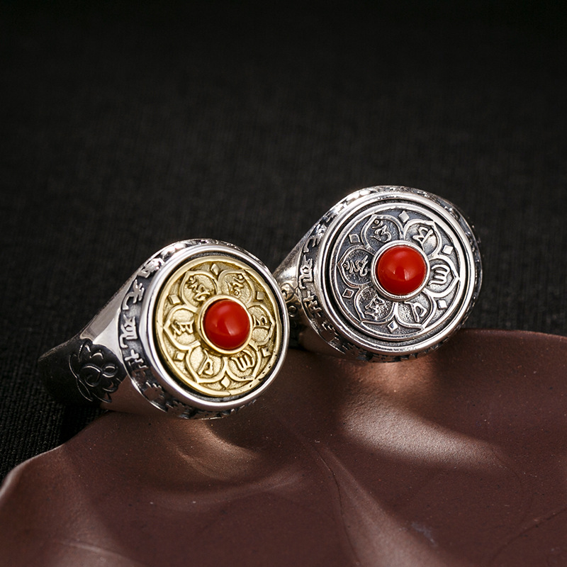 خاتم رجالي بتصميم رجعي وشخصية قوية