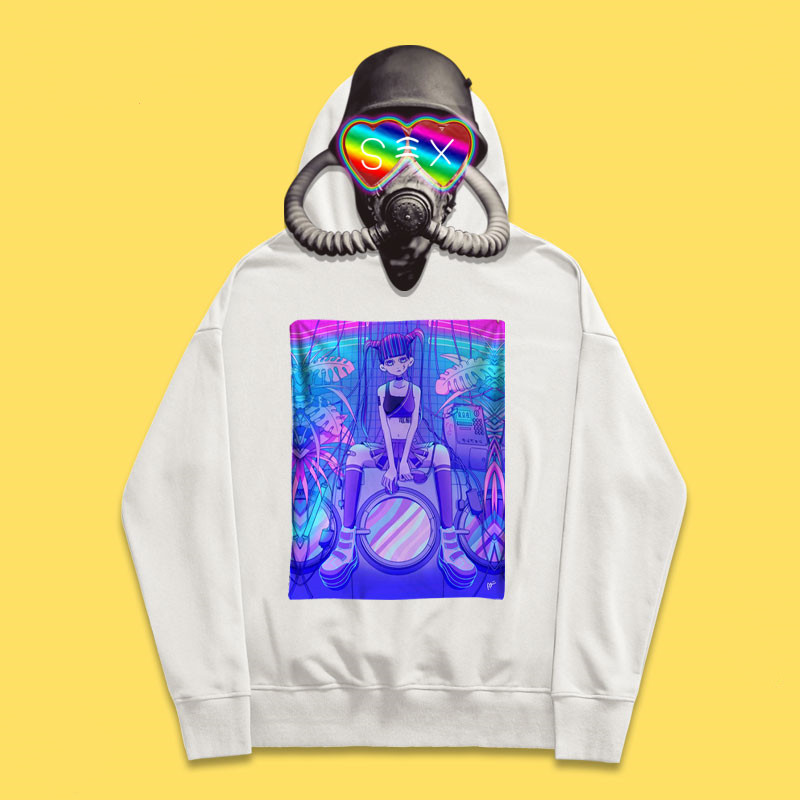 Title 8, Essential hoodie with inkjet steam wave