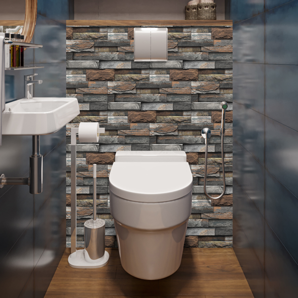 Dark Brown Marble Anti-Splash Wallpaper Peel and Stick