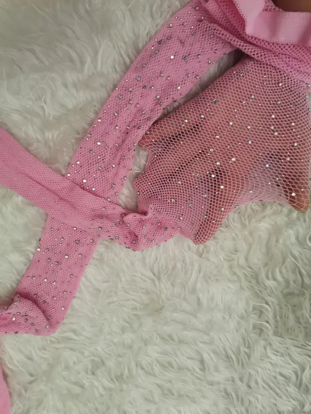 Sexy Fishnet Stockings Hot Drilling Socks Fishnet Garter Drill Mesh Small Mesh Rompers Pink - Shop at LoveMi