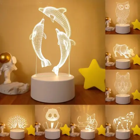 3D Lights Colorful Touch Remote Control LED Visual