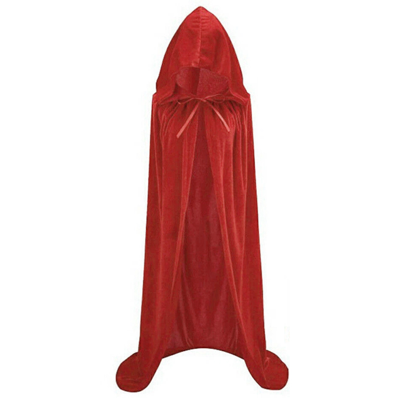 Halloween Hooded Velvet Cloak Robe Medieval Witchcraft Cape Vampire Costume — image 2