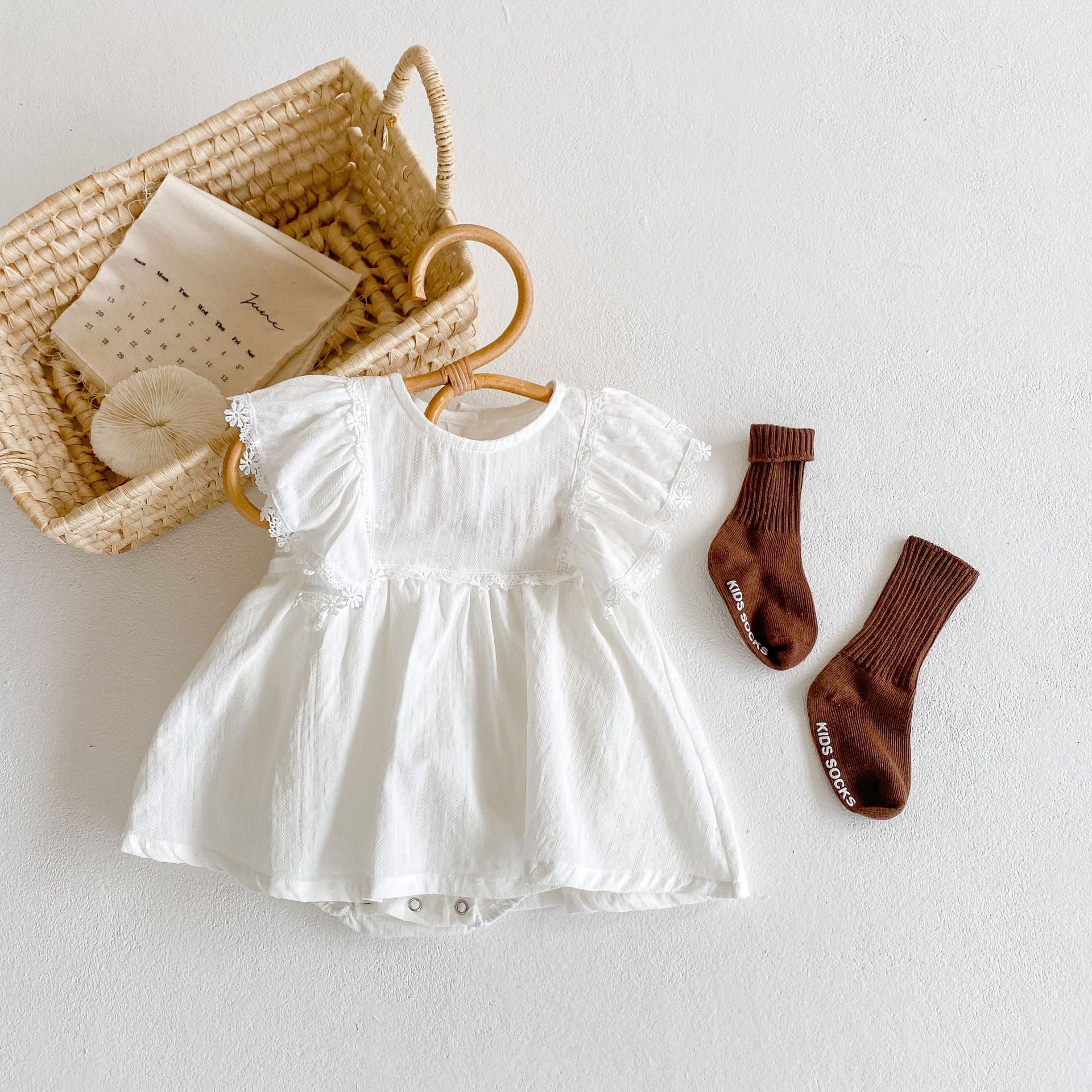 Children's Cotton Jacquard Lace Bodysuit