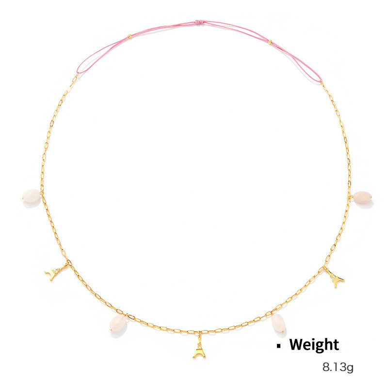 Gold-plated Inlaid Zirconium Adjustable Clavicle Chain Necklace