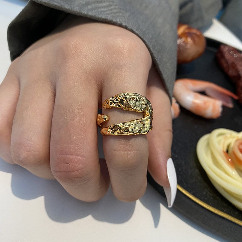 Retro Abstract Design Sense Geometric Ring Women