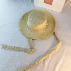 Straw Straw Hat Outdoor Ladies Sunscreen Beach - Lace-M - View 1