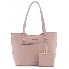 Large-capacity Soft-surface Texture All-match Shoulder Handbag - Pink - View 1