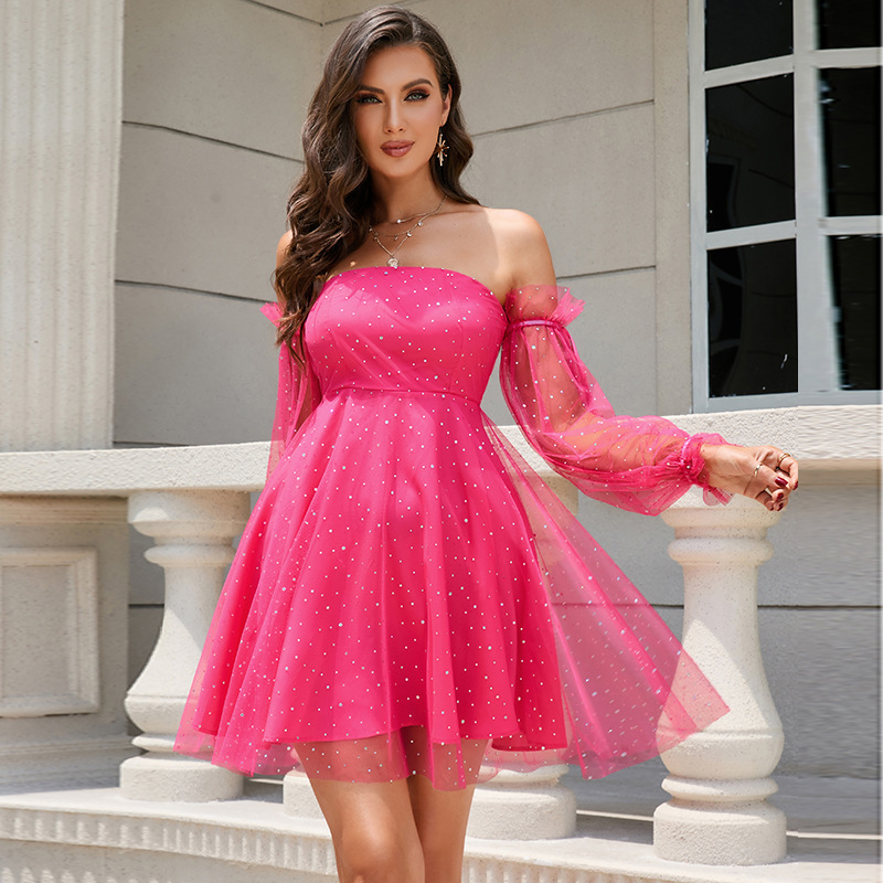 Women's Summer Chest-wrapped Off-shoulder Sweet Princess Dress