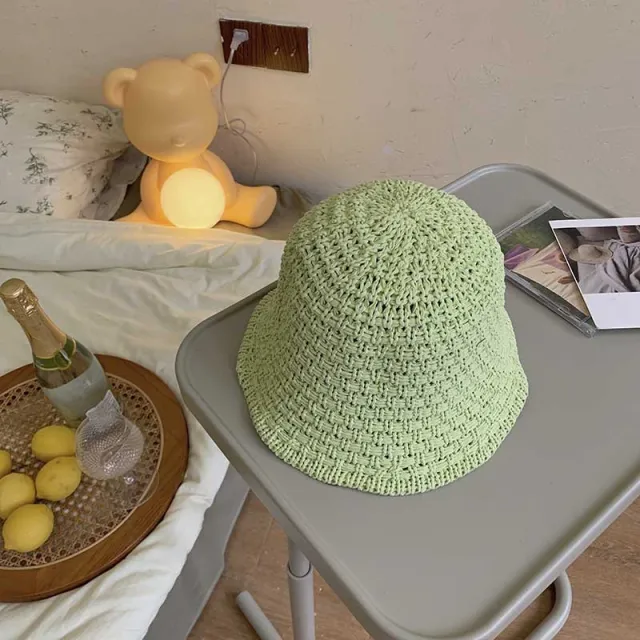Fashion Knitted Round Top Fisherman Hat Grass Green - Shop at LoveMi