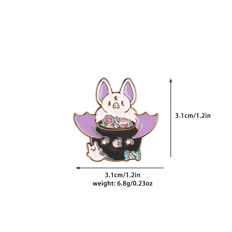 Title 4, Party Haunted House Bat Pumpkin Brooch Decorati...