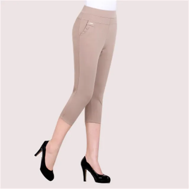 Women's Solid Color High waist Casual Pants Khaki - Shop at LoveMi