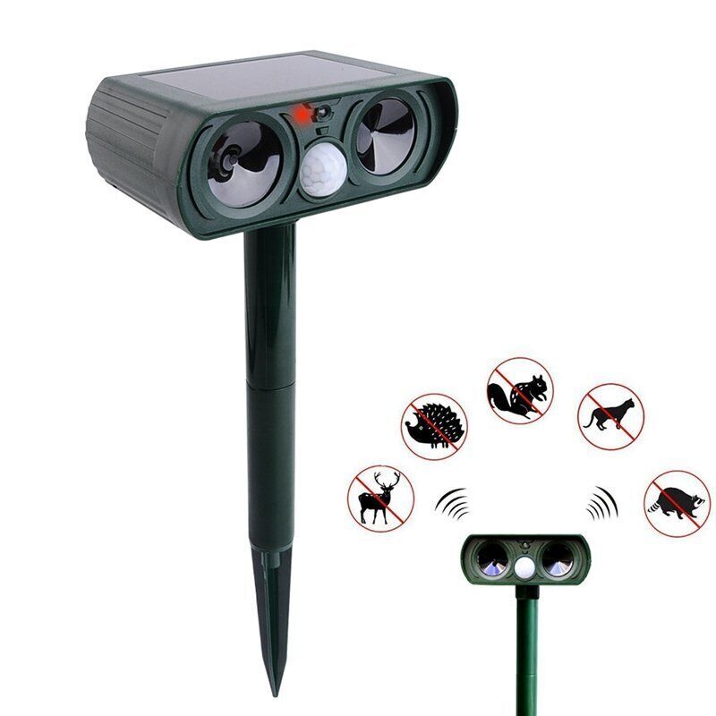1x Ultrasonic Solar Cat Dog Repellent Fox Pest Scarer Deterrent Repeller Garden — image 6