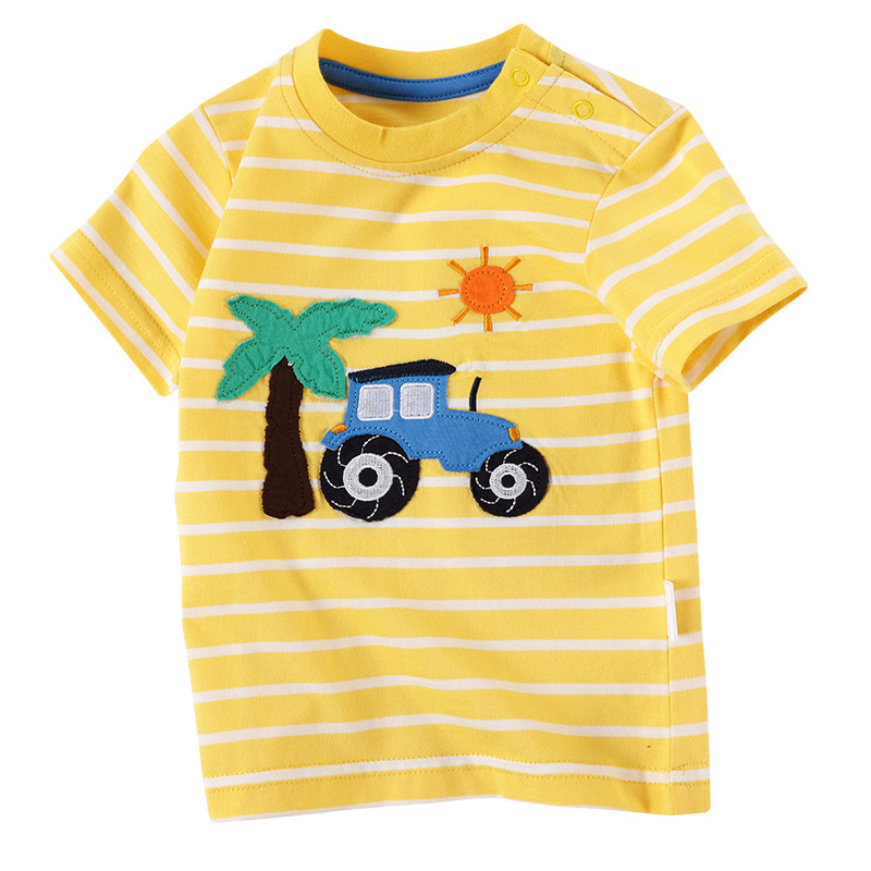 Title 7, Baby-T-Shirt mit Cartoon-Muster und Naht, kurzä...