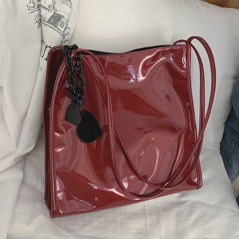 Title 1, Versatile Large Capacity Patent Leather Glossy ...