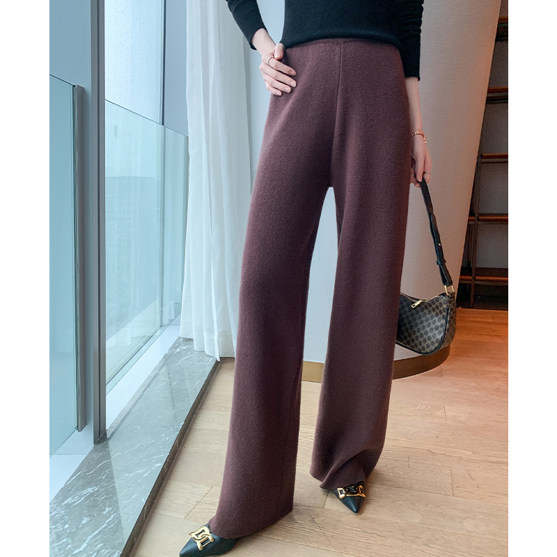 Title 5, Dames skinny wollen broek met wijde pijpen, sti...