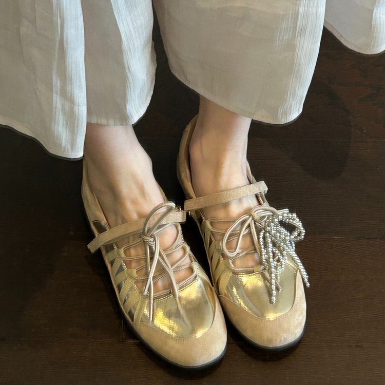 2026 Summer New Women Lace-Up Mary Janes, Bow Ballet Flats, Casual German Trainer Sport Sandals product image