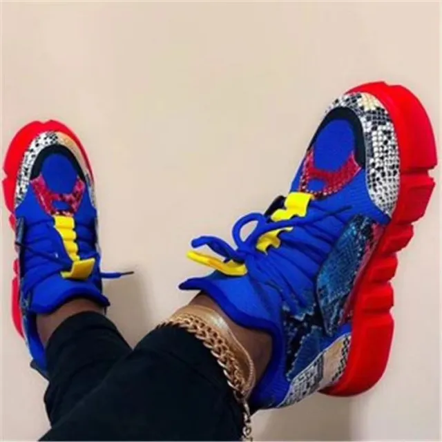 Sports style flat bottom lace up casual shoes shoes Red - Shop at LoveMi