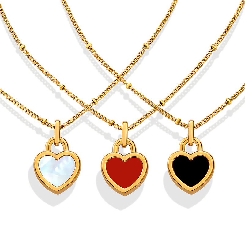 Europe And America Exaggerated Love Peach Heart Chain Necklace