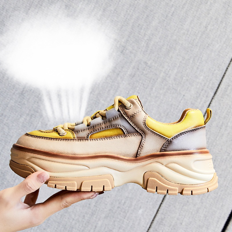 Suction Film Sole Dad New Leather Women's Retro Ethnic Fashion Shoes