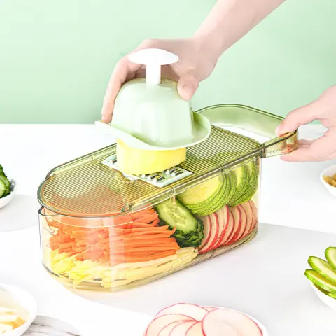 Multifunction Transparent Vegetable Cutter Steel Blade Potato Slicer Fruit