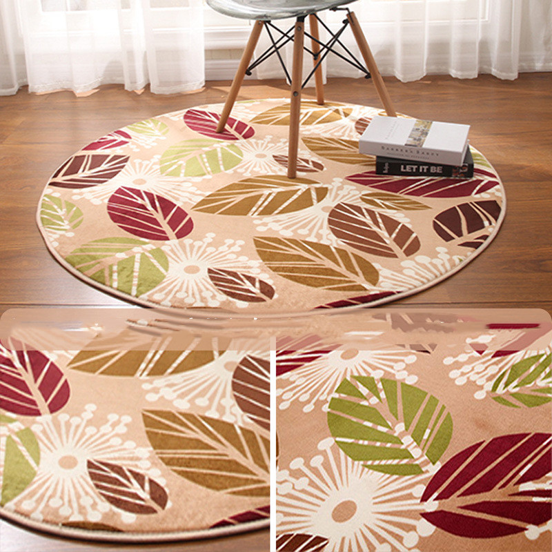 Coral Fleece Round Carpet Bedroom Yoga Crawling Mat