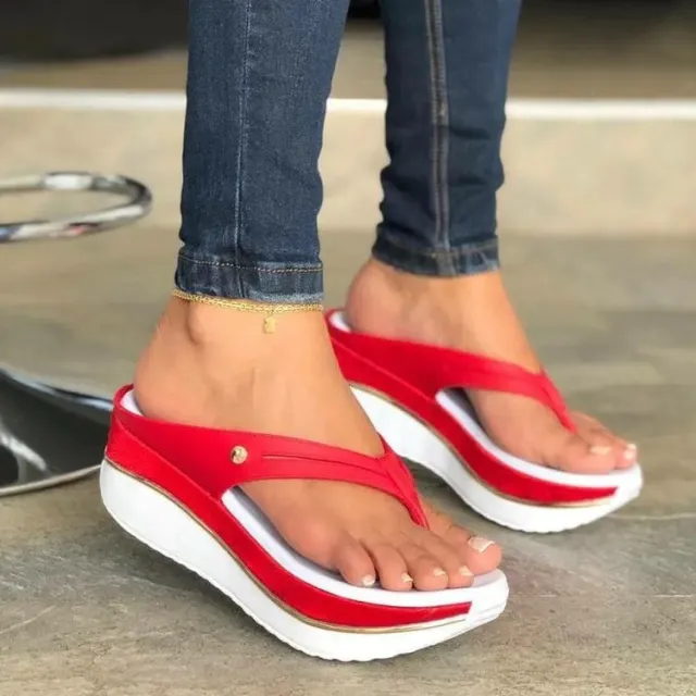 Cross border European And American Slippers Summer Flip Flops Thick Bottom Red - Shop at LoveMi