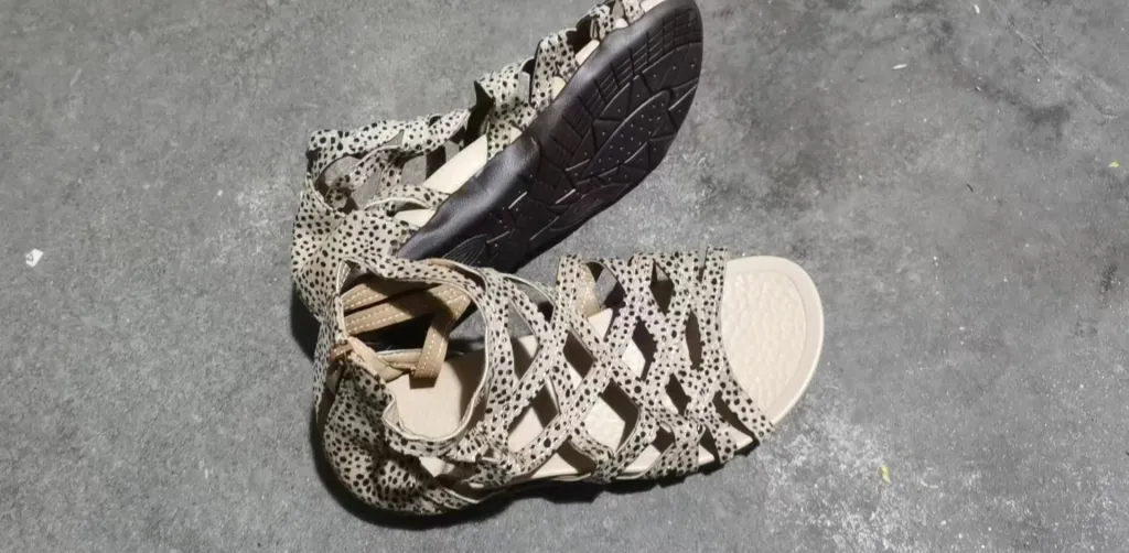 Wedge Heel Flat Cross Strap Toe Women'S Shoes - Snake Print-40